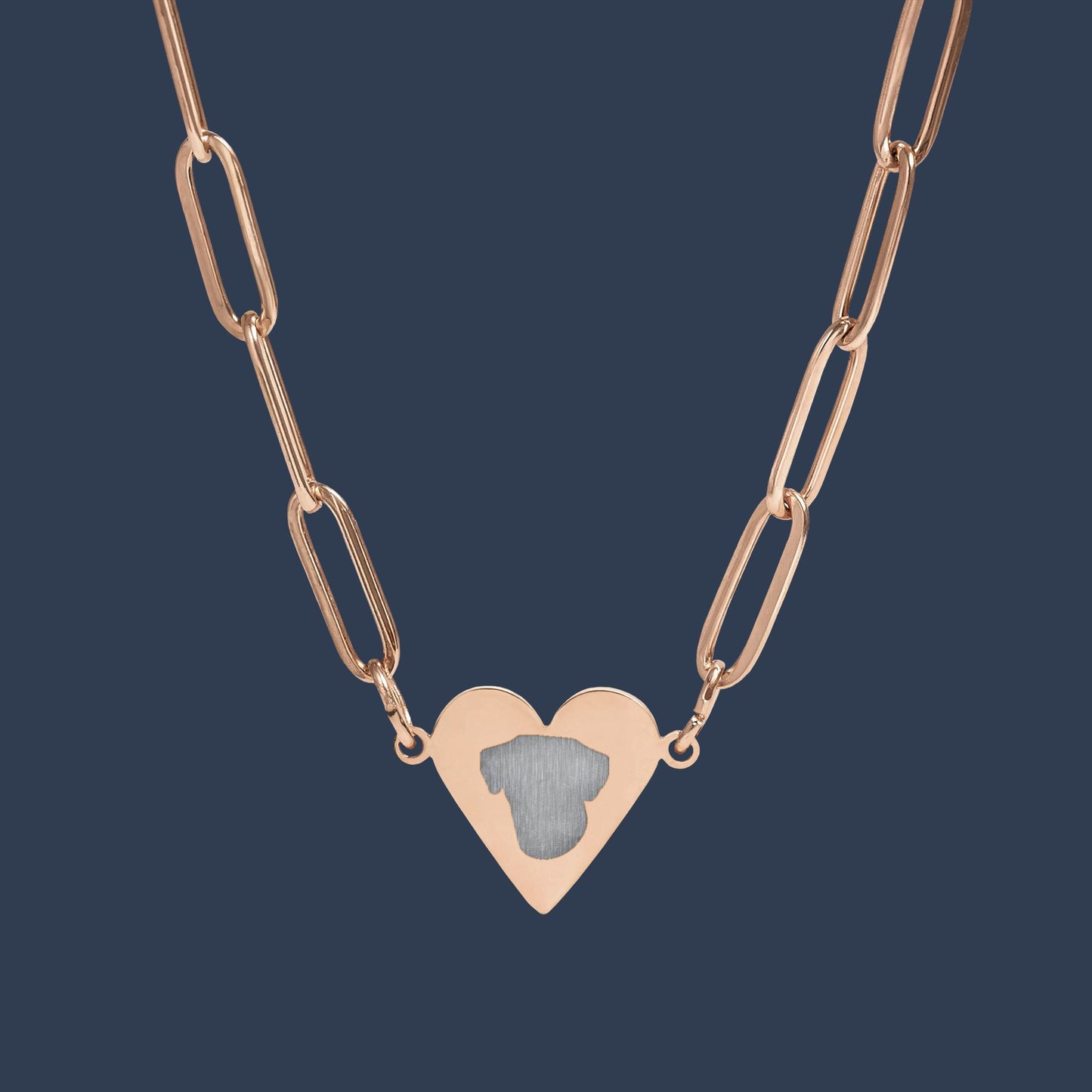 Engravable Paperclip Heart Necklace — Personalized Heart Pendant