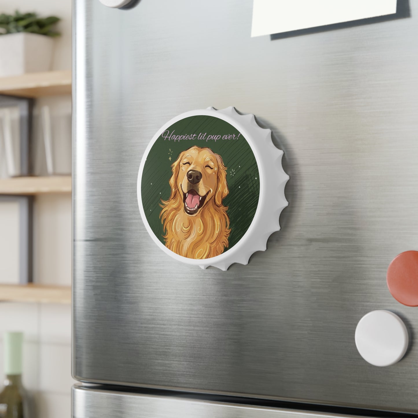 Happiest Lil Pup Ever Bottle Opener - Cute Golden Retriever Beer Opener