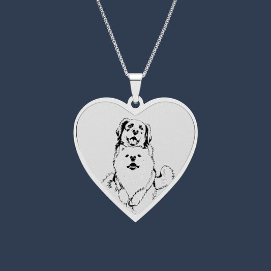 Heart Photo Pendant — Personalized Pet Portrait Necklace