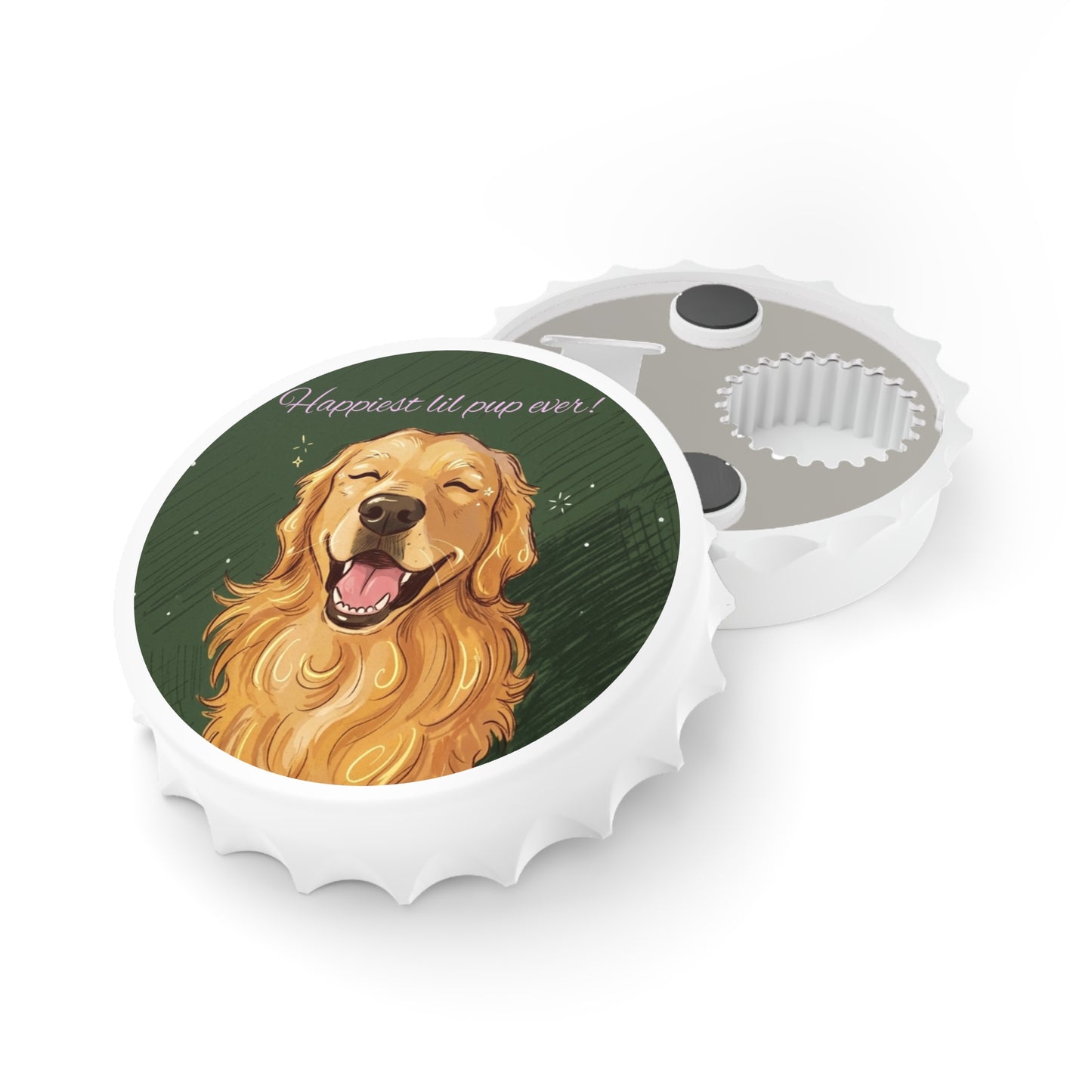 Happiest Lil Pup Ever Bottle Opener - Cute Golden Retriever Beer Opener