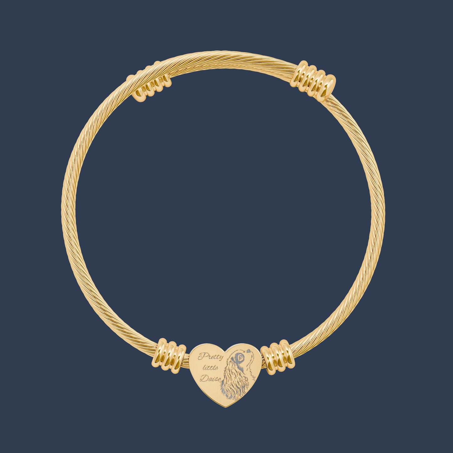 Heart Cuff Bracelet (Engraving)