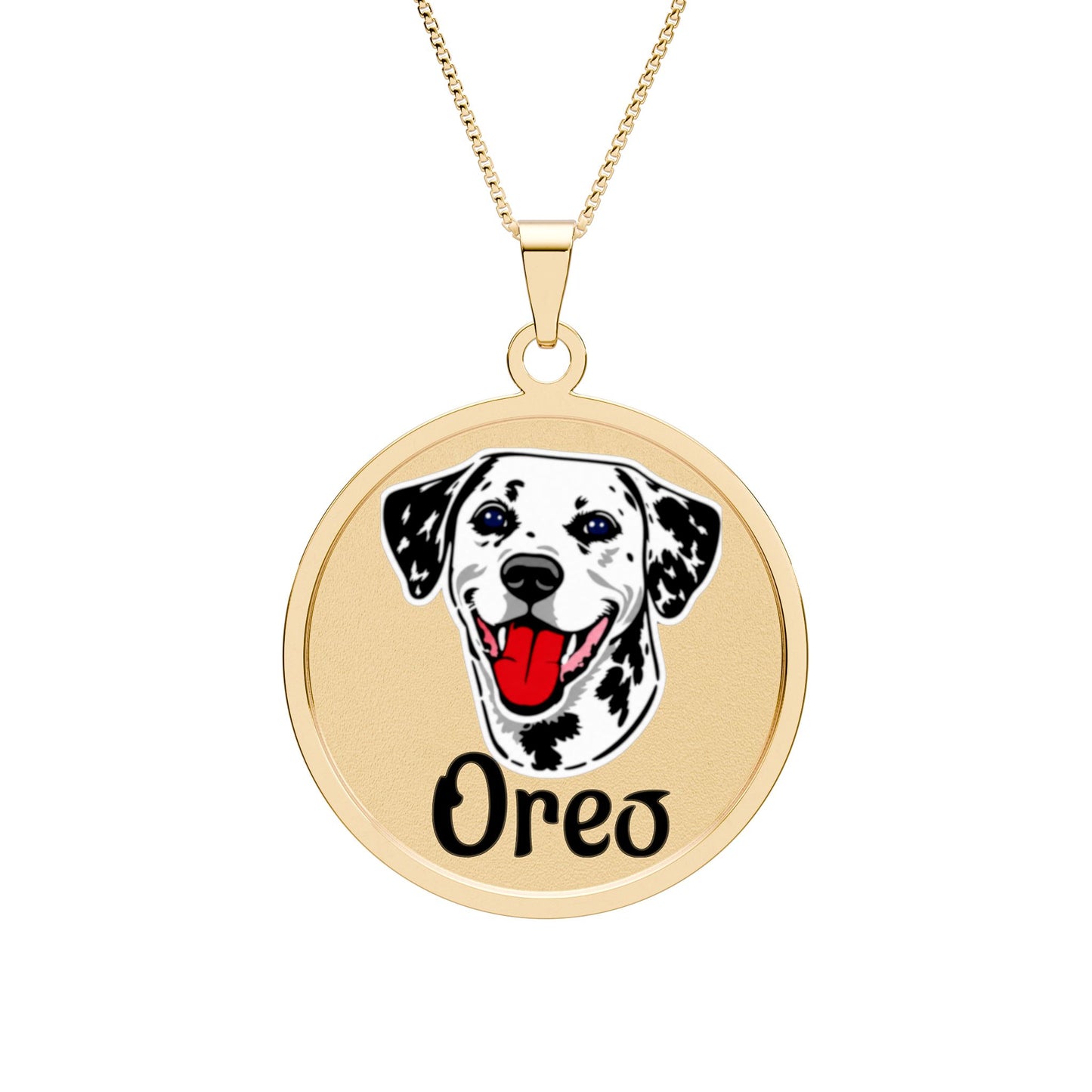 Photo Dog Name Pendant — Personalized Round Pet Necklace (custom name)