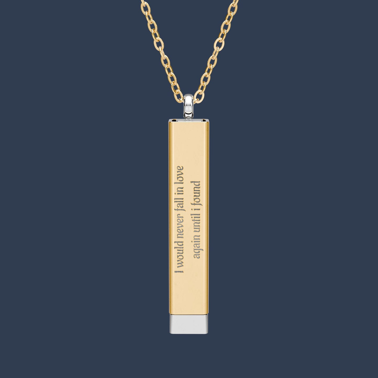Hidden Message Sliding Bar Necklace — Engraved Secret Pull-Out Pendant