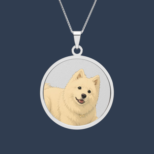 Personalized Round Photo Pendant — Custom Pet Memorial Necklace