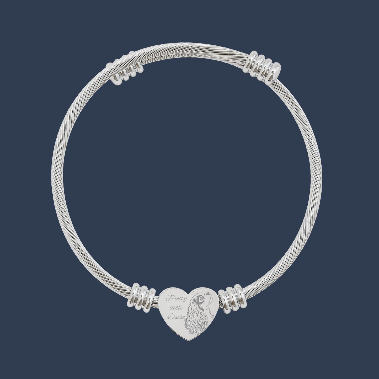 Heart Cuff Bracelet (Engraving)