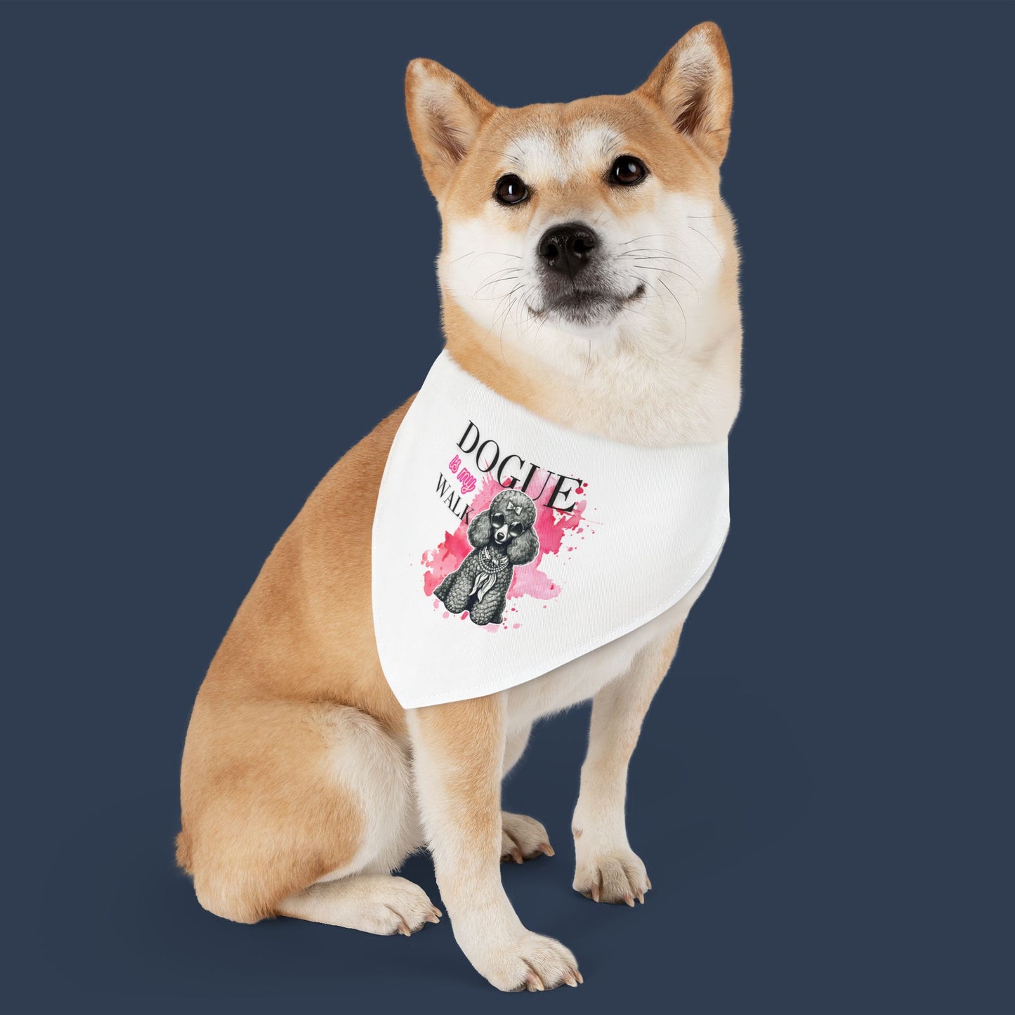 Pet Bandana Collar — "Doggie on a Walk" Cute Watercolor Pup Dog Bandana for Small to Medium Dogs