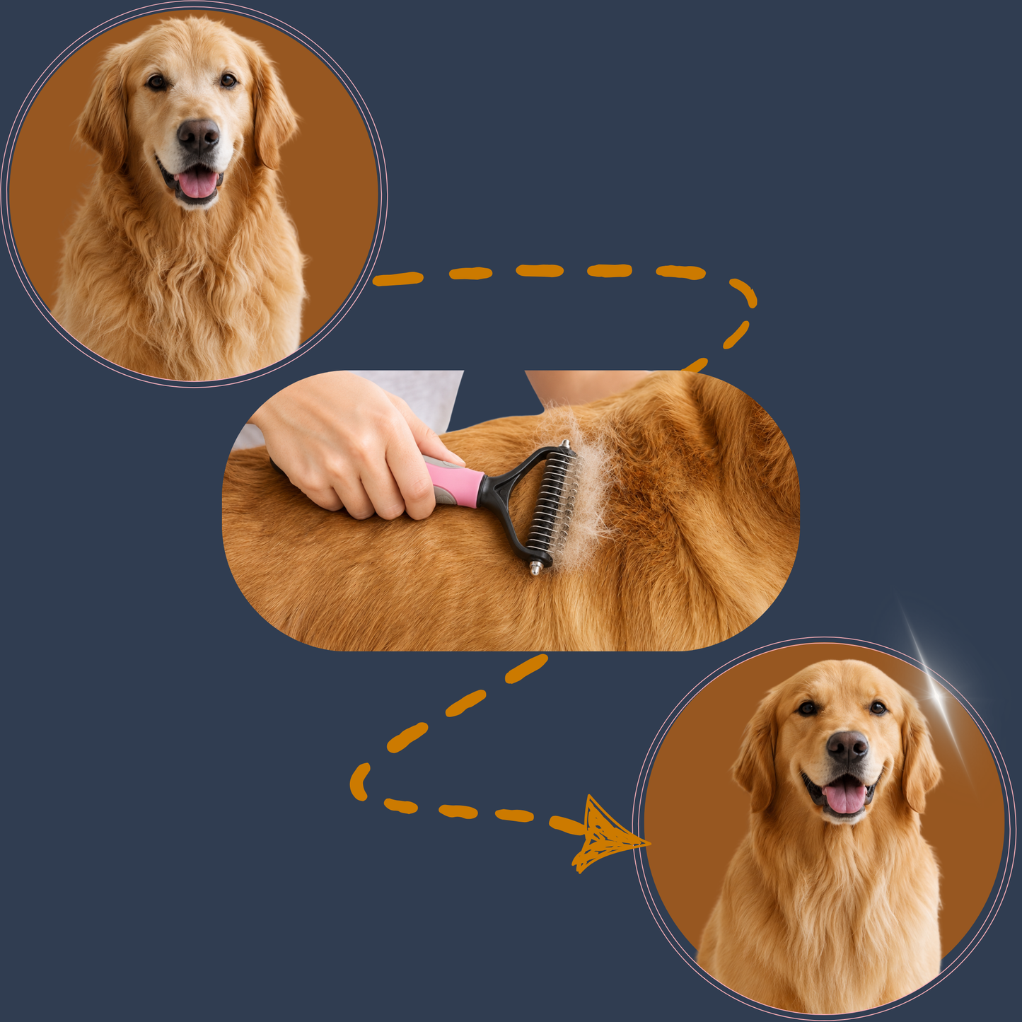 Deshedding Grooming Brush