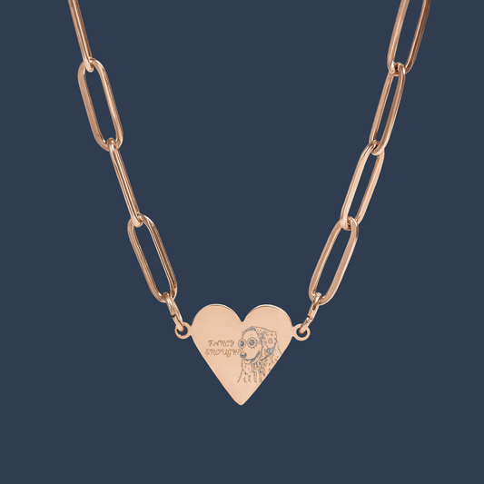 Engravable Paperclip Heart Necklace — Personalized Heart Pendant