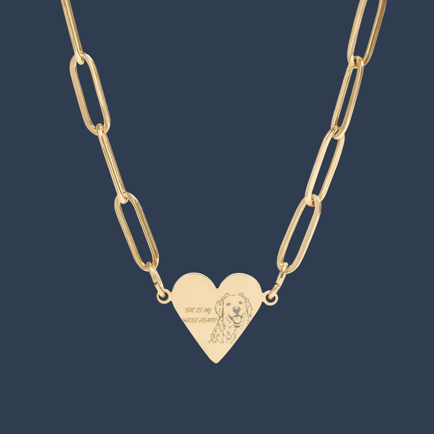 Engravable Paperclip Heart Necklace — Personalized Heart Pendant