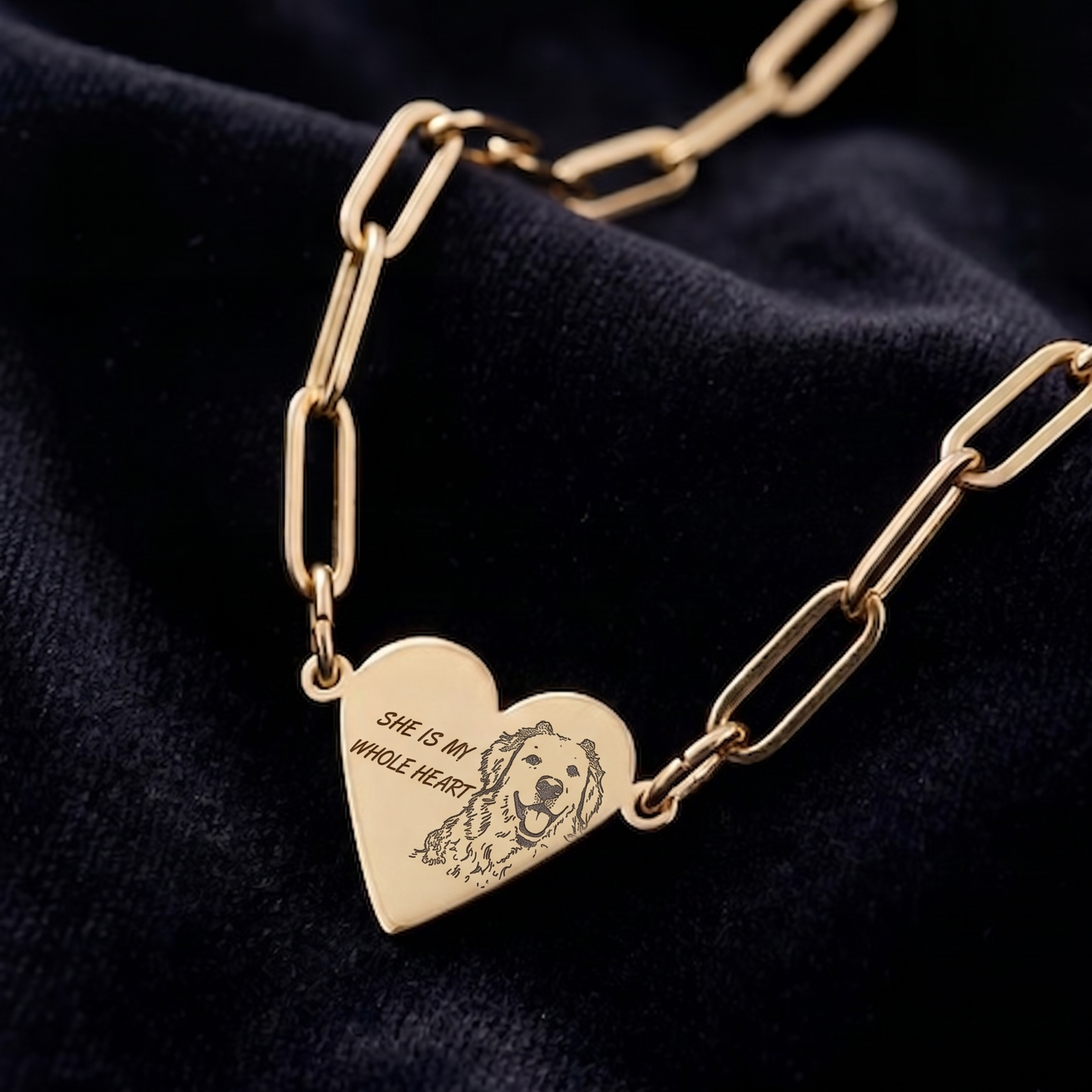 Engravable Paperclip Heart Necklace — Personalized Heart Pendant